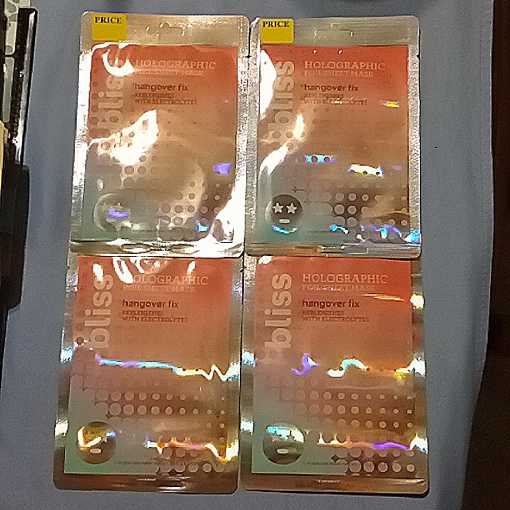 BLISS Holographic Foil Sheet Mask Hangover Fix (4 piece)